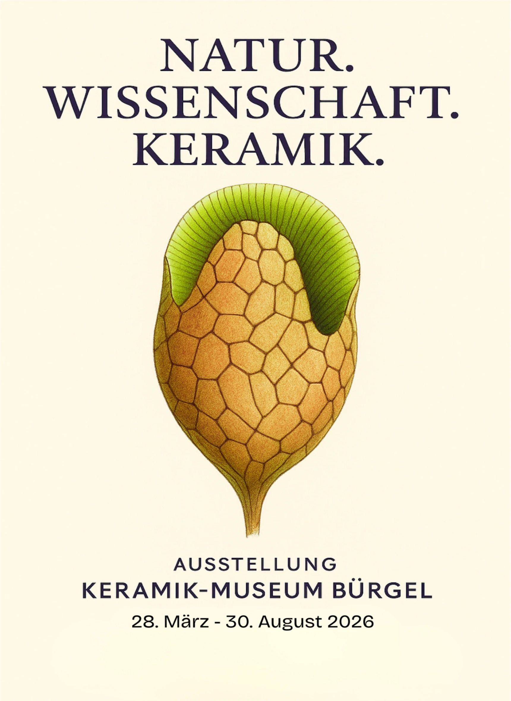 Poster for the exhibition Nature. Science. Ceramics. at the Keramik-Museum Bürgel